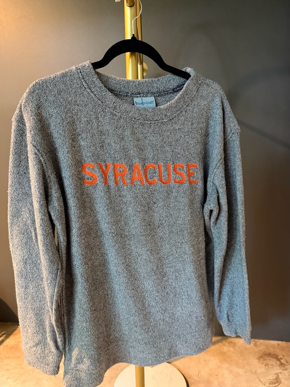 Syracuse boxercraft Light Blue Terry Sweatshirt with Orange Accent